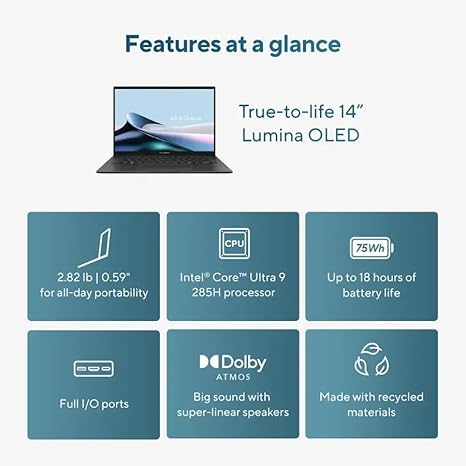 ASUS ZENBOOK ULTRA 9 285H 32GB RAM 1TB SSD 14"