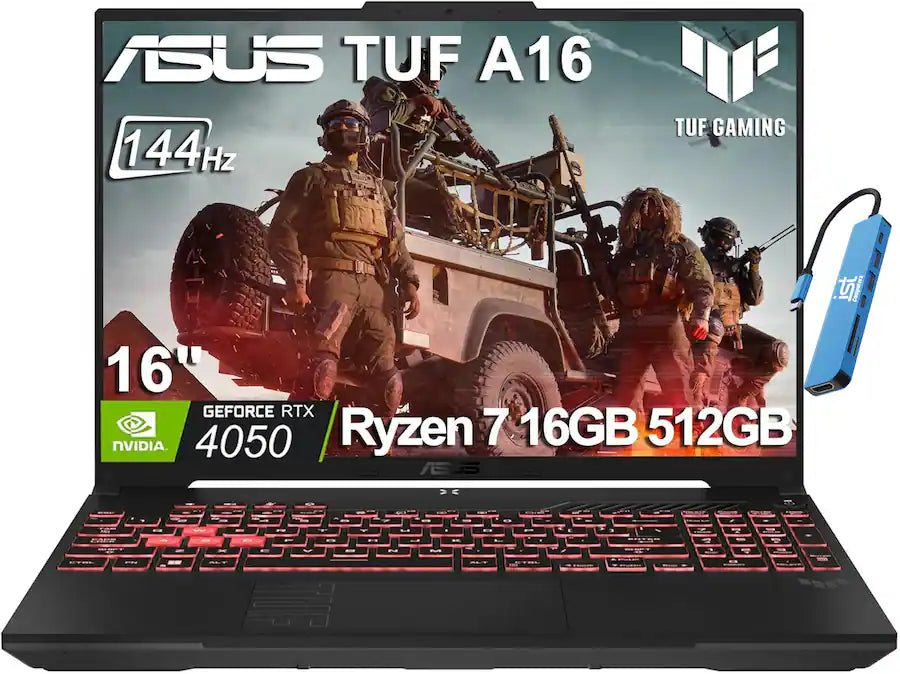 ASUS TUF A16 RYZEN 7 170 16GB RAM 512GB SSD RTX 4050 15,6"