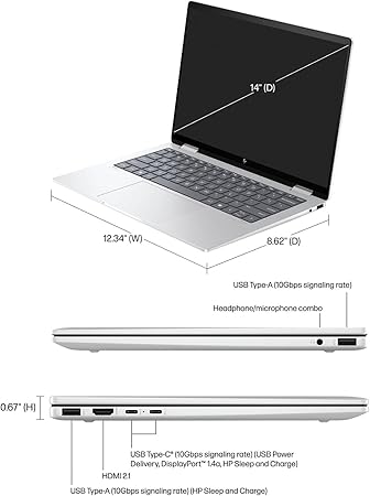 HP ENVY RYZEN 5-8000HS 16GB RAM 512GB SSD X360 14 – PLANETA