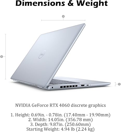 DELL INSPIRON 16 7640 ULTRA 7 24 GB RAM 1 TB SSD RTX 4060 16"