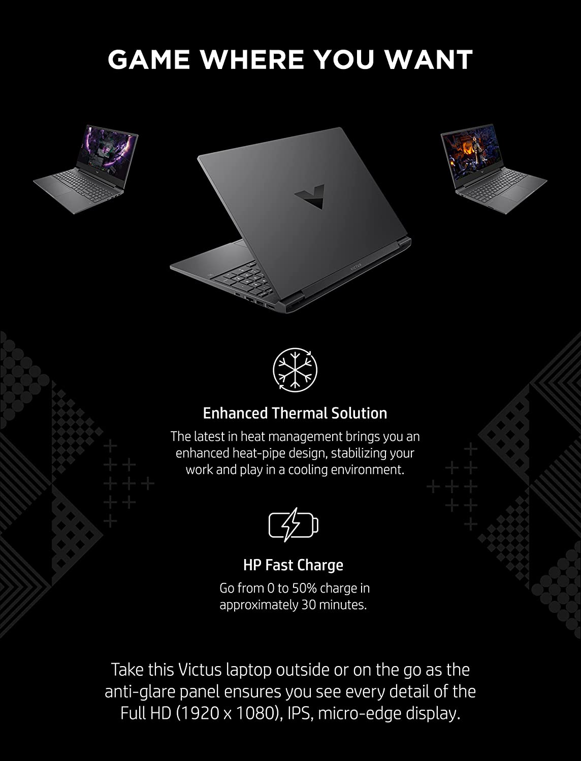 HP VICTUS i5-12VA 16GB RAM 512GB SSD T.VIDEO 4GB GAMING 15.6¨