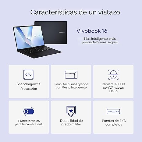 ASUS VIVOBOOK 16 SNAPDRAGON 16GB RAM 1TB SSD 16"