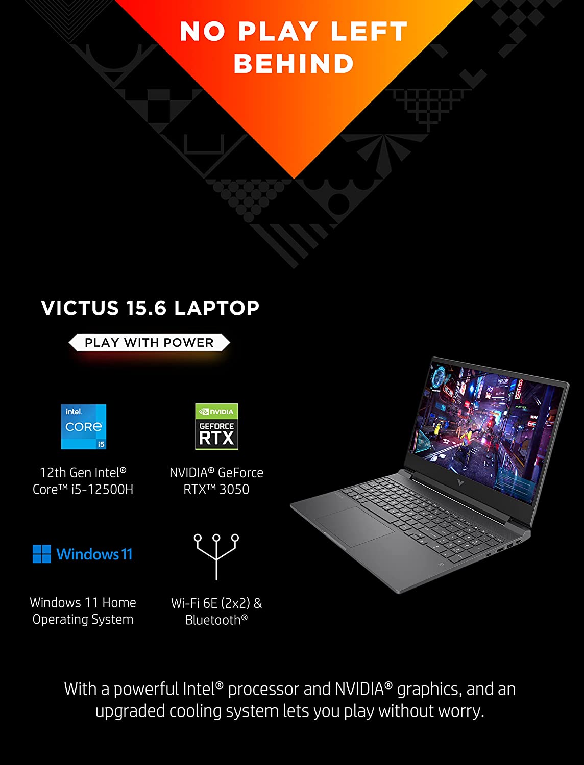HP VICTUS i5-12VA 16GB RAM 512GB SSD T.VIDEO 4GB GAMING 15.6¨