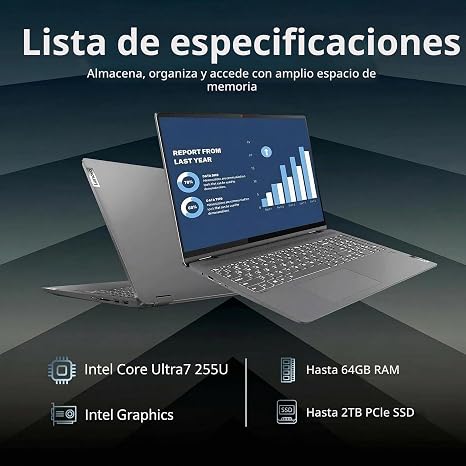 LENOVO IDEAPAD 5 2 EN 1 CORE ULTRA 7 255U 32GB RAM 1TB SSD 16"